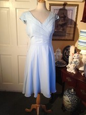 JJ'S HOUSE SKY BLUE FIT & FLARE BRIDESMAID DRESS-SIZE14-NWT-ZIP BACK-LOVELY-SALE