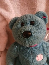 Ty Classics Vintage 2002 Blue Baseball Bear Stuffed Animal
