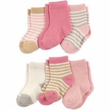 Touched by Nature Organic Cotton Socks, 6-Pack, Girl