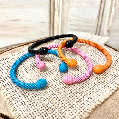 New trendy color 5mm cable cuff bracelet stackable must have items point fashion