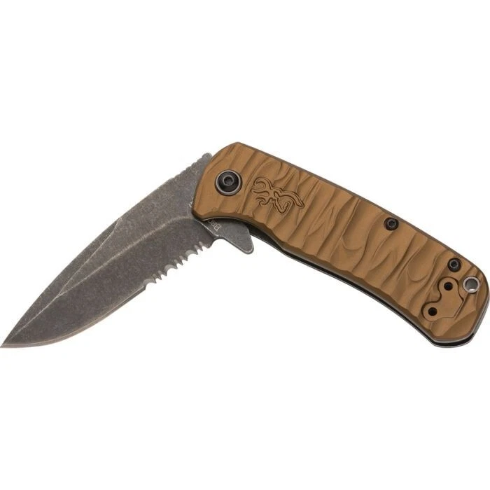 Browning Riverstone Folding Knife 2.88" D2 Carbon Steel Blade w/Aluminum Handle - Image 3 of 4