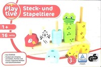 Playtive Steck- Und Stapeltiere Aus Echtholz - 16-Teilig- Ab 1 Jahr - Neu & Ovp