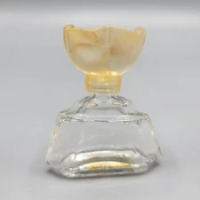 Vintage Mini EMPTY Perfume Bottle Collectible Vanity Decor Flower Top 1.75" Tall