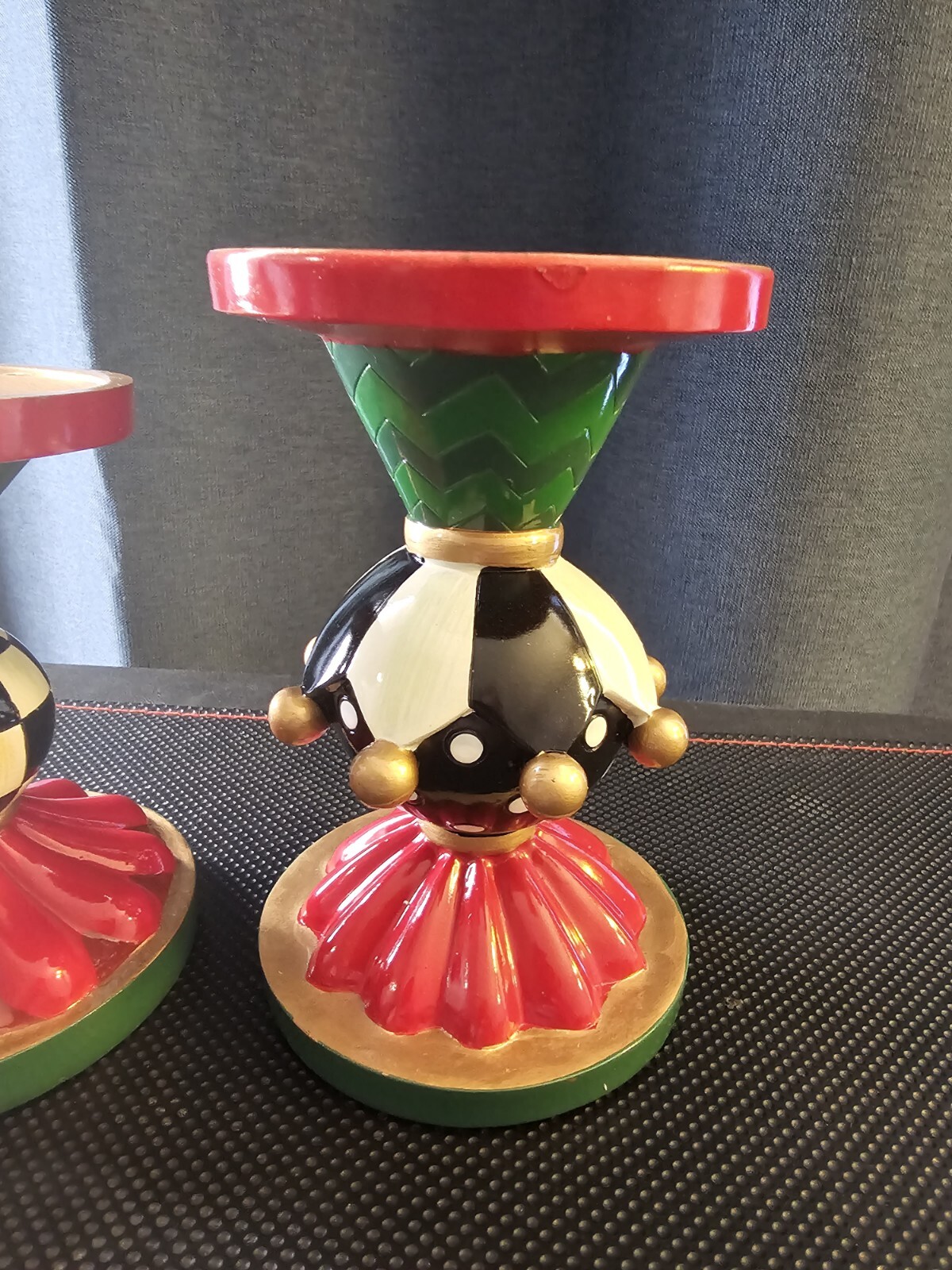 MACKENZIE CHILDS Jolly Holiday Pillar Candle Holders eBay