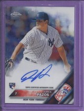*2016 Topps Chrome Rookie Autograph JAMES PAZOS no.RA-JPA Yankees