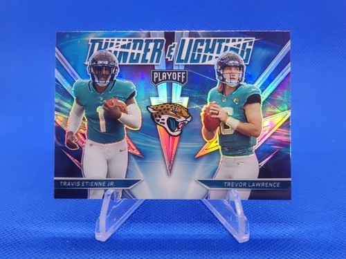 🔵 2021 Panini Playoff Trevor Lawrence Etienne Thunder & Lightning Silver Prizm