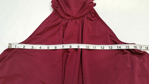 Vestido Ella Moss Mujer Talla Pequeña Línea A Rojo Halter Popover Top en Niveles Aubriella - Imagen 4 de 12