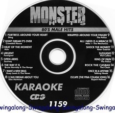 MONTER HITS 80's MALE HITS Karaoke CD G VOL-1159 PHIL COLLINS,JOURNEY,InSleeve