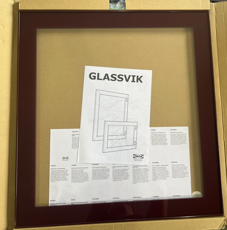 Nueva puerta de vidrio transparente IKEA GLASSVIK para Besta, marrón rojizo oscuro 23 5/8x25 1/4 " Foto 3 de 4