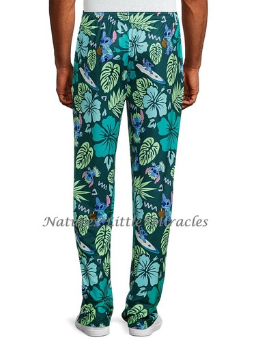 Disney Mens Lilo and Stitch Pajamas Pants Sleep Size L - 2XL Womens Hawaiian NEW - Picture 2 of 4