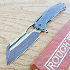 Rough Ryder Folding Knife 3.63" Stainless Blade Stonewash Finish Steel Handle