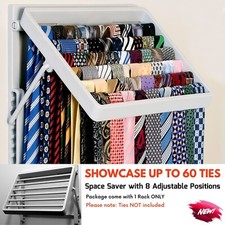 Tie Rack Wall Mounted Closet Organizer for Belt Scarf Hanging Displaying