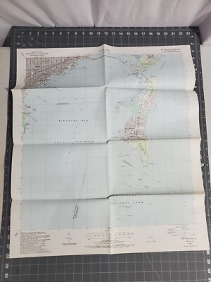 Vintage Map Key Biscayne, FL