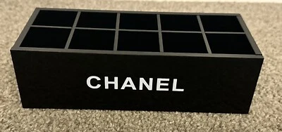 CHANEL VIP GIFT Chanel Beauty Counter Acrylic Black Makeup Storage 10 Slots Organiser