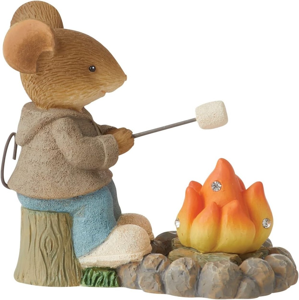 Happy Camper Roasting Marshmallows mouse 6013008 Tails with Heart figurine fire