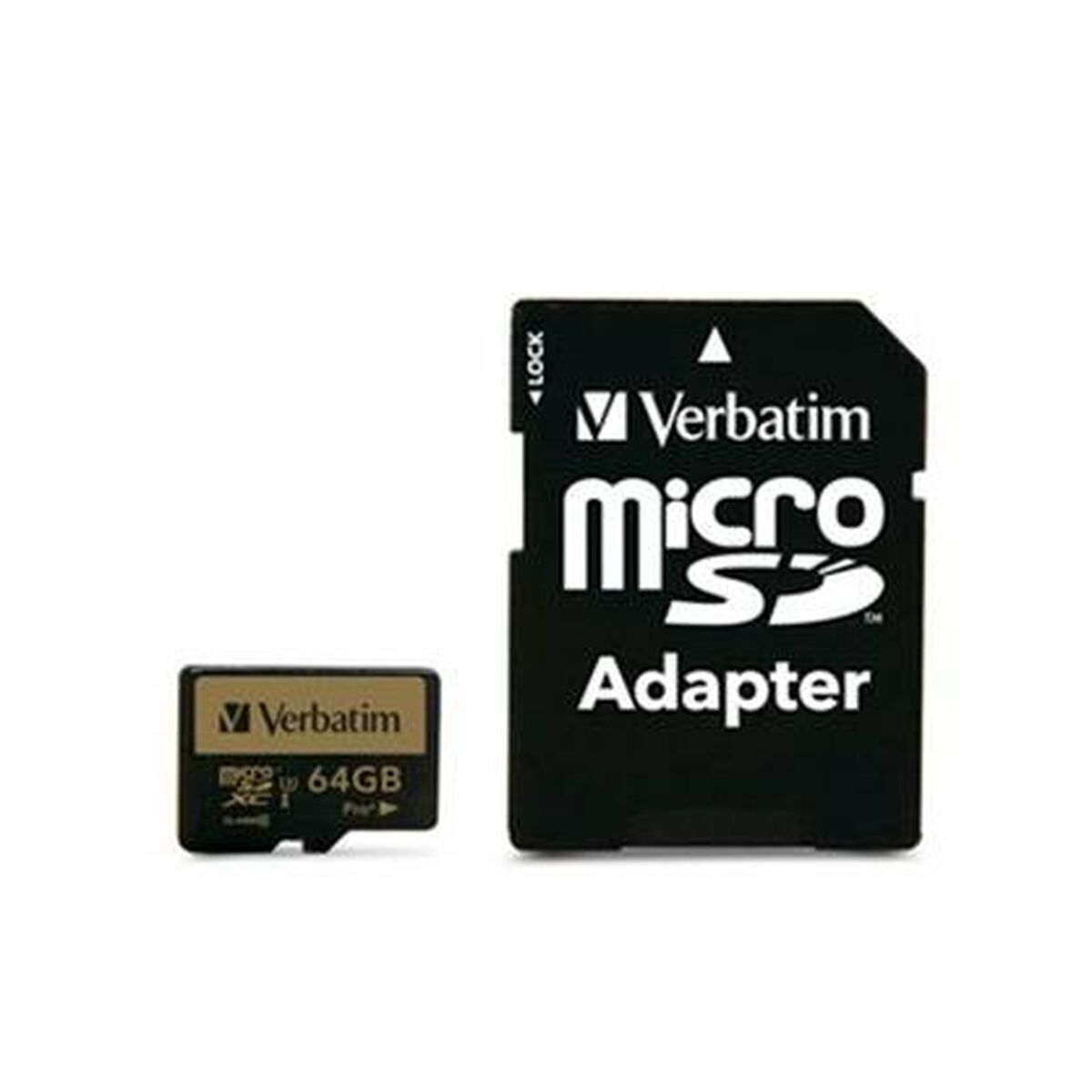 Micro Sd Memory Card With Adaptor Verbatim Pro+ 64 Gb NUOVO