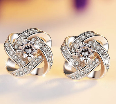 Kristall glänzend glitzernd Edelstein Ohrstecker Set Geschenk UK