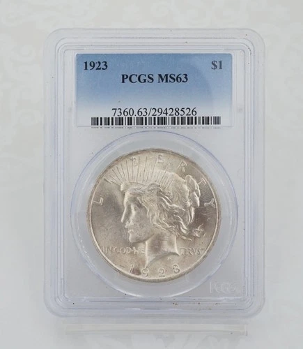 1923 Peace $1 Dollar Silver Dollar Coin PCGS MS63 Sick Luster CN1021