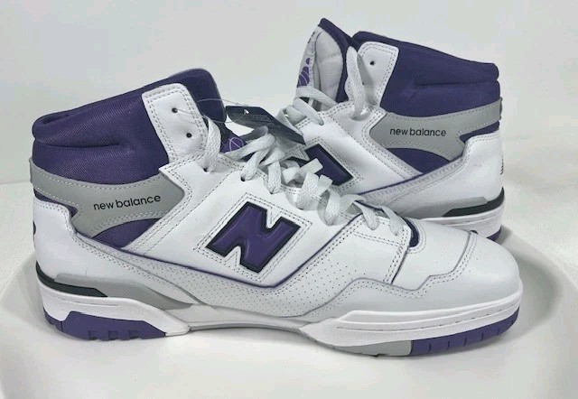 New Balance 650R Leather White Purple Basketball Shoes  display picture 3