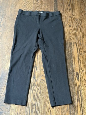 AMANDA + CHELSEA Women's Size 8 Black Ponte Knit Ankle Pants Career Dress Slim