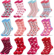 MGparty 12 Pairs Valentine  s Day Socks for Women, Cute Love Heart Crew Socks,