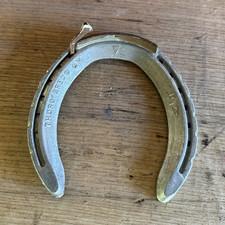Thorobred Aluminum Horseshoe Size 5 - Metal Horseshoe W/ Nail In It Used