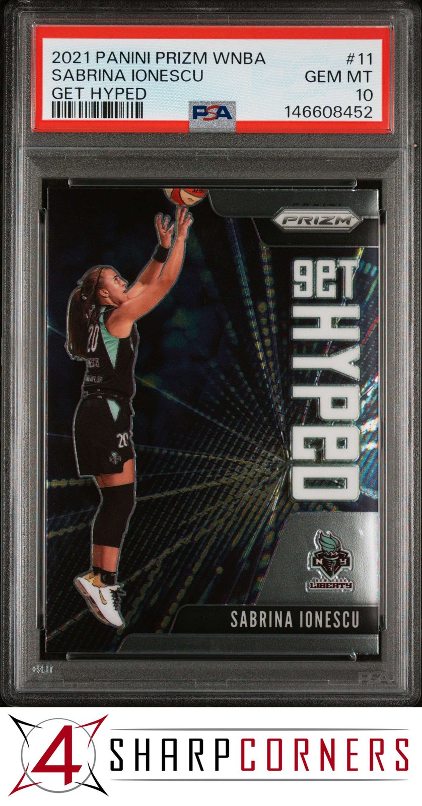 2021 PANINI PRIZM WNBA GET HYPED #11 SABRINA IONESCU POP 3 PSA 10 view 1