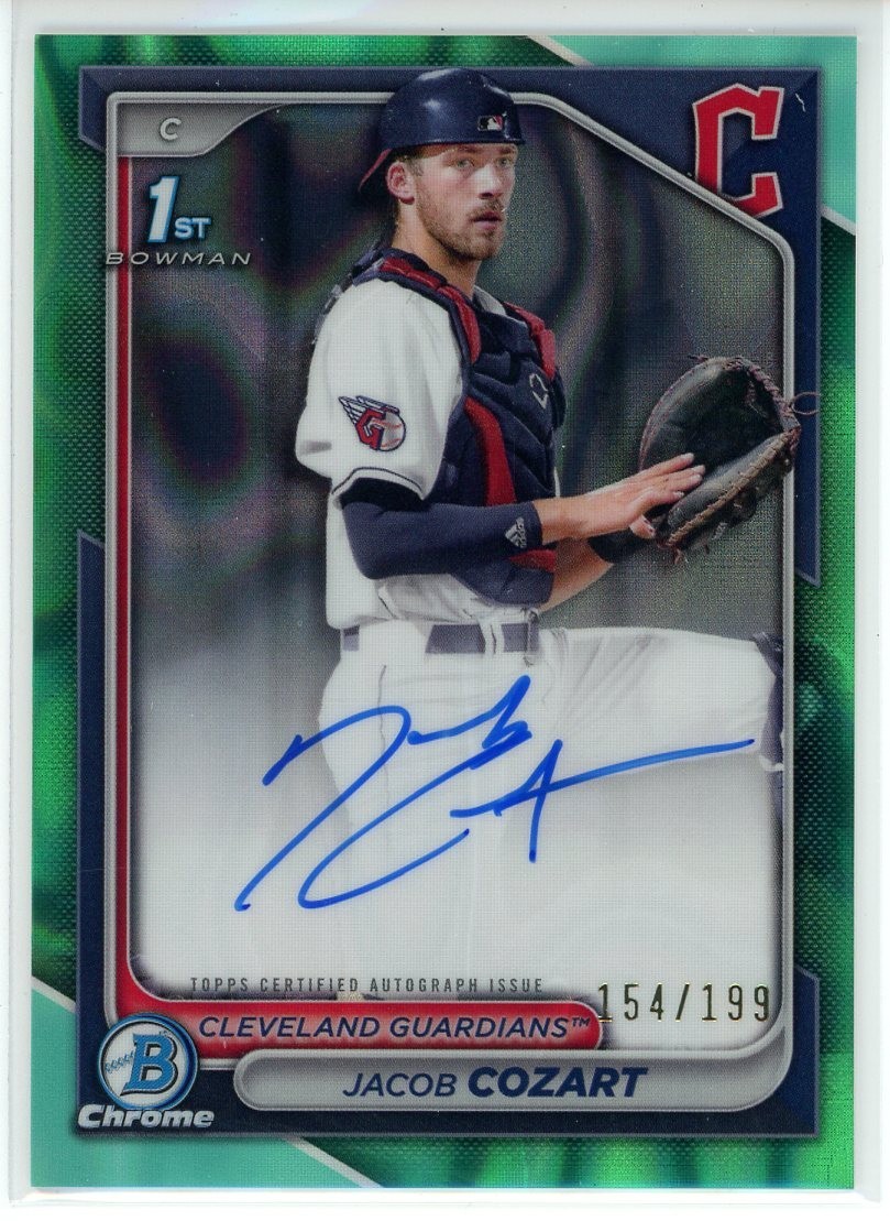 2024 Bowman Chrome Jacob Cozart 1st Bowman Auto Aqua Lava Refractor  /199