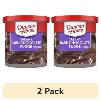 (2 pack) Duncan Hines Creamy Dark Chocolate Fudge Flavored Frosting, 16 oz.