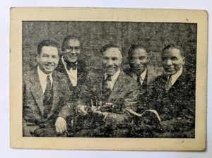 OLD ADVERTISEMENT CARD BLACK AFRICAN AMERICAN GOSPEL SINGERS CLEVELAND QUINTETTE