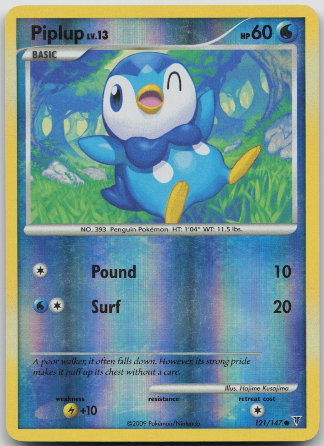 Piplup 121 Common Supreme Victors LP Reverse Holo