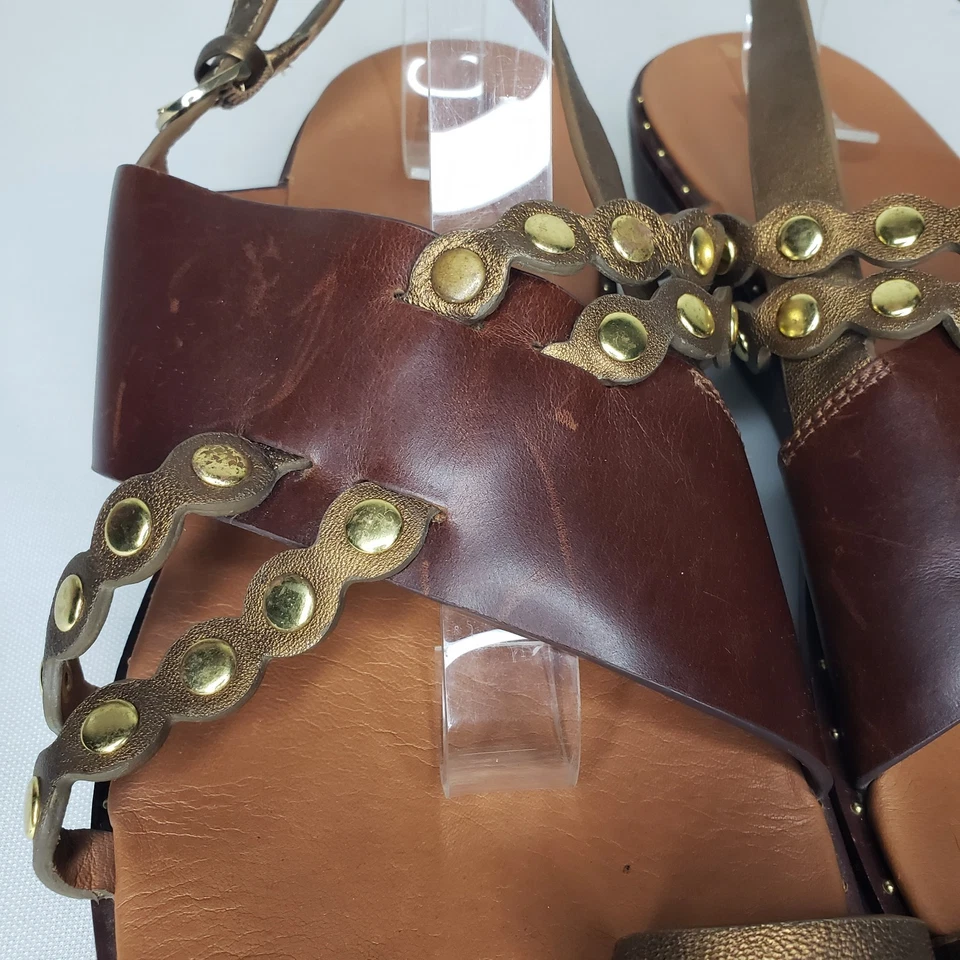 Sandalias de vieira FITFLOP de cuero marrón para mujer con tira trasera en lazo talla 10 EE. UU.  Foto 3 de 4