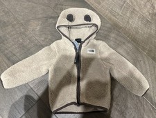 The North Face Jacket Child 18-24M Beige Fleece Hooded Bear Ears Zip Coat