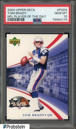 2004 Upper Deck NFL Player of the Day Tom Brady Patriots RC Rookie PSA 10