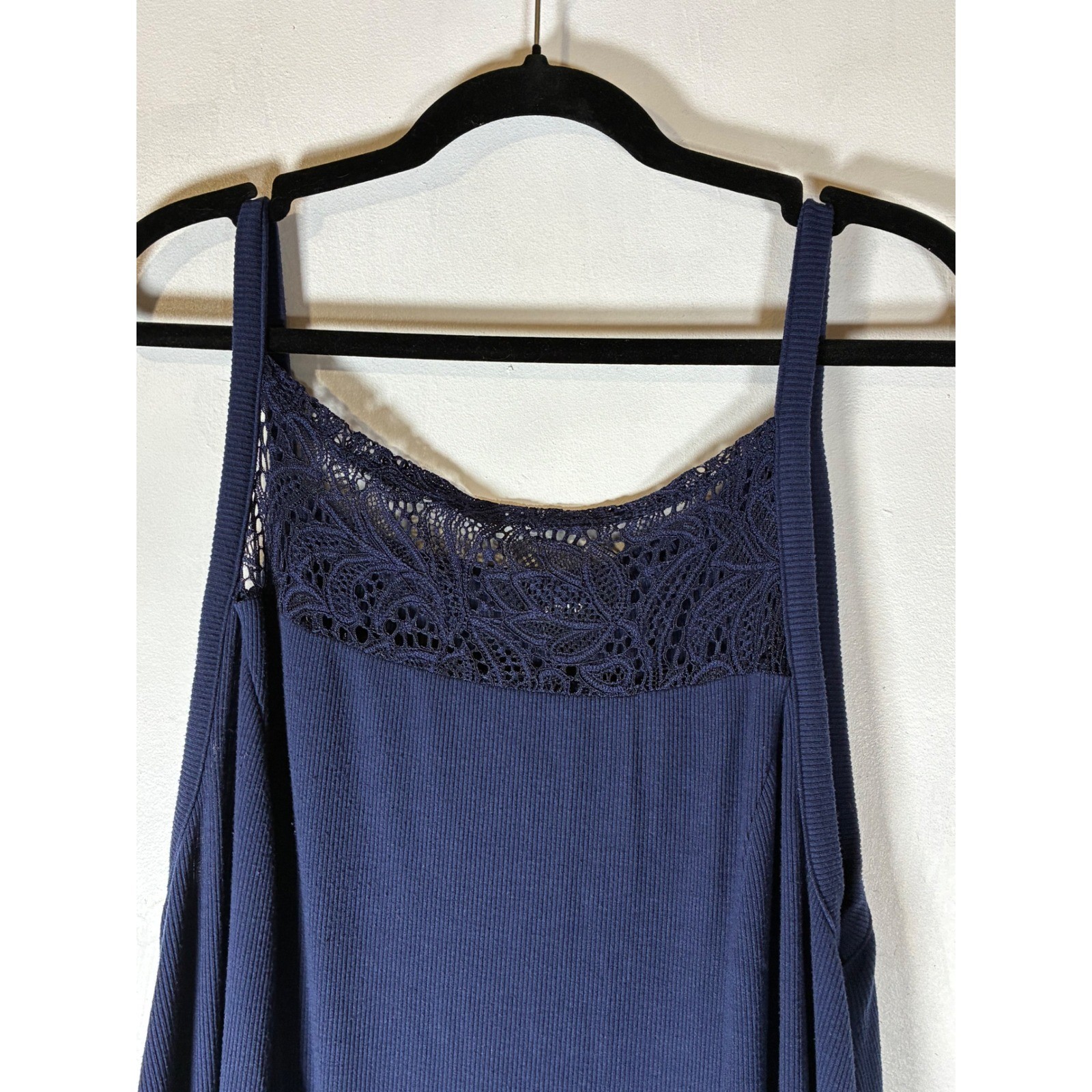 Torrid XL Size 1 Navy Blue Lace Ribbed Knit A Line Maxi Jumper Dress image 4