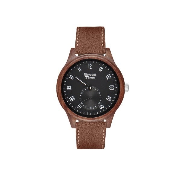 Montre Green Time Homme bois ZW096C : montre analogique en bois véritable marron