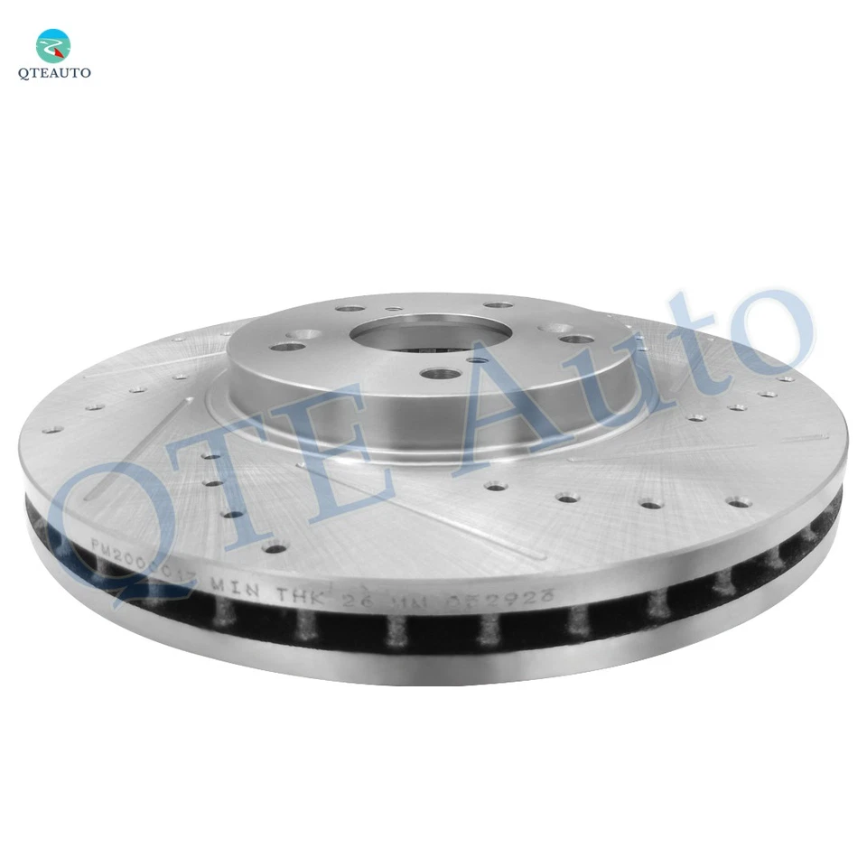 Front 300mm Drilled Slotted Disc Brake Rotors For 2001-2003 Acura CL - Image 2 of 4