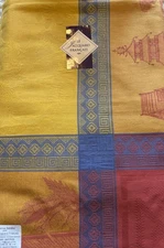 Primrose Bordier Chinese Market Saffron Le Jacquard Francais Tablecloth 69” x 98