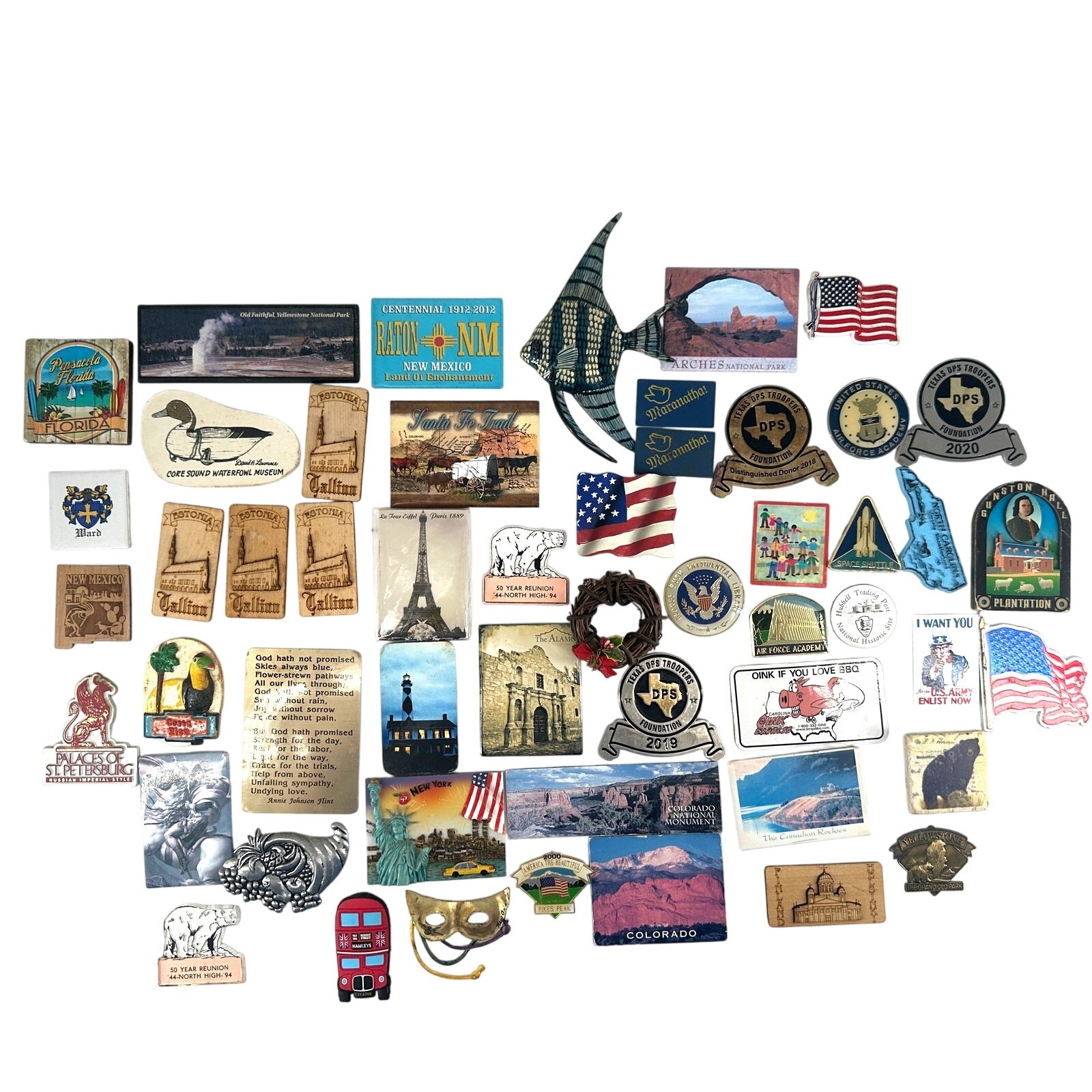 Vintage Travel Magnet Lot 51 Pieces National Parks Landmarks Souvenir Collection