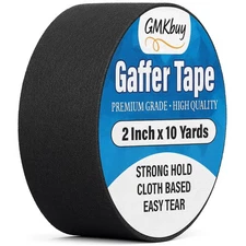 2 in x 10 Yd Black Gaffers Tape – Heavy Duty, Non-Reflective, Easy to Tear