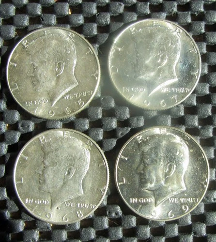 1965 1967 1968 1969 One Each 40% Silver Kennedy Half Dollars UNCIRCULATED