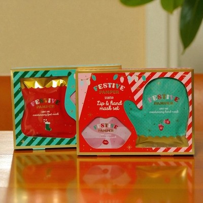 Luxus Festliche Lippen Hand Maske Duo Feuchtigkeitsspendende Feuchtigkeit Boost Hautpflege Set