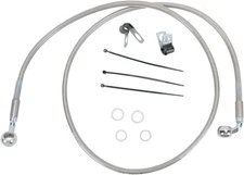 Drag Specialties 640110-2 Extended Stainless Steel Front Brake Line Kit-Clear