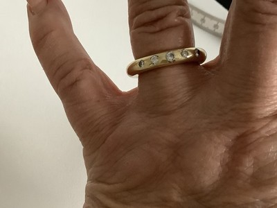 Massiver Ring 585 GG 14ct 5 Brillanten 12,4 Gr. Einzelstück  Gr. 56