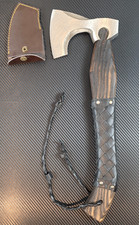 Handcrafted Viking Axe Decorative Hatchet With Leather Sheath And Engraved Blade