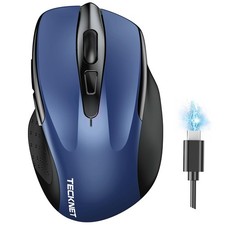 TECKNET Wireless Mouse BT5.0/3.0 2.4G Rechargeable 4800 DPI Silent USB A Bl...