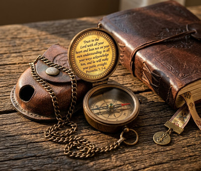 Antique Vintage Brass Pocket Compass | Nautical Marine Compass | Sailor Gift