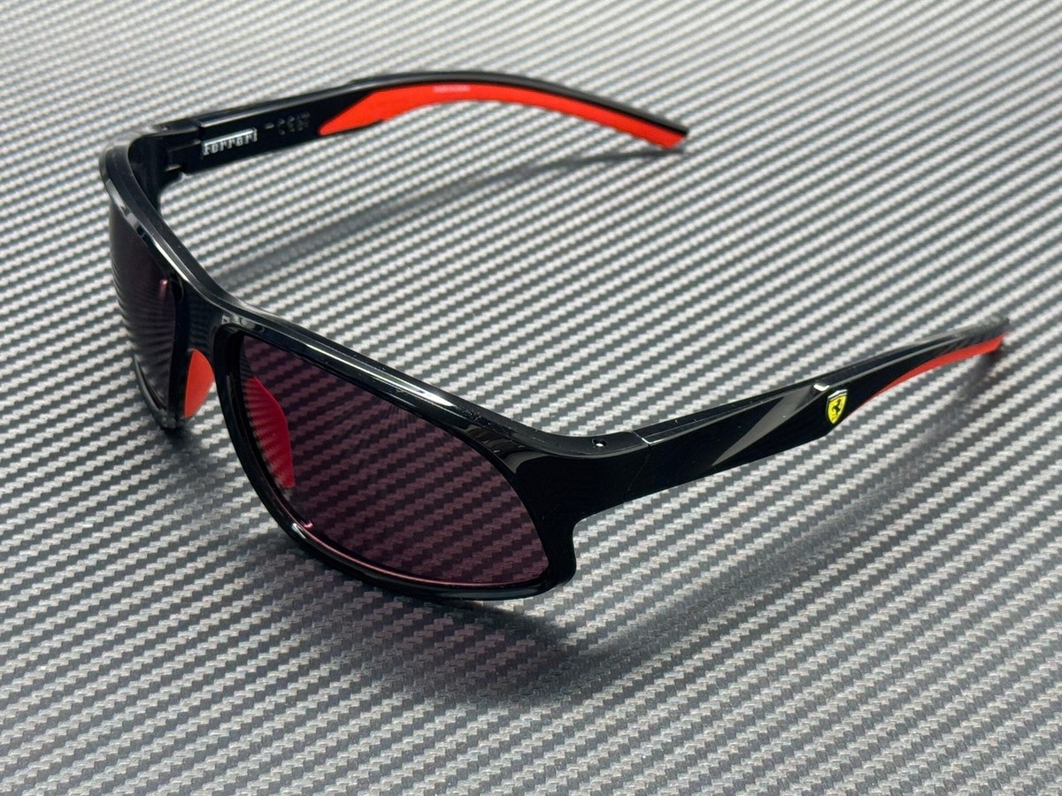 FERRARI FZ6016U 501 1E Black Red Mirror Men's 64 mm Sunglasses | eBay