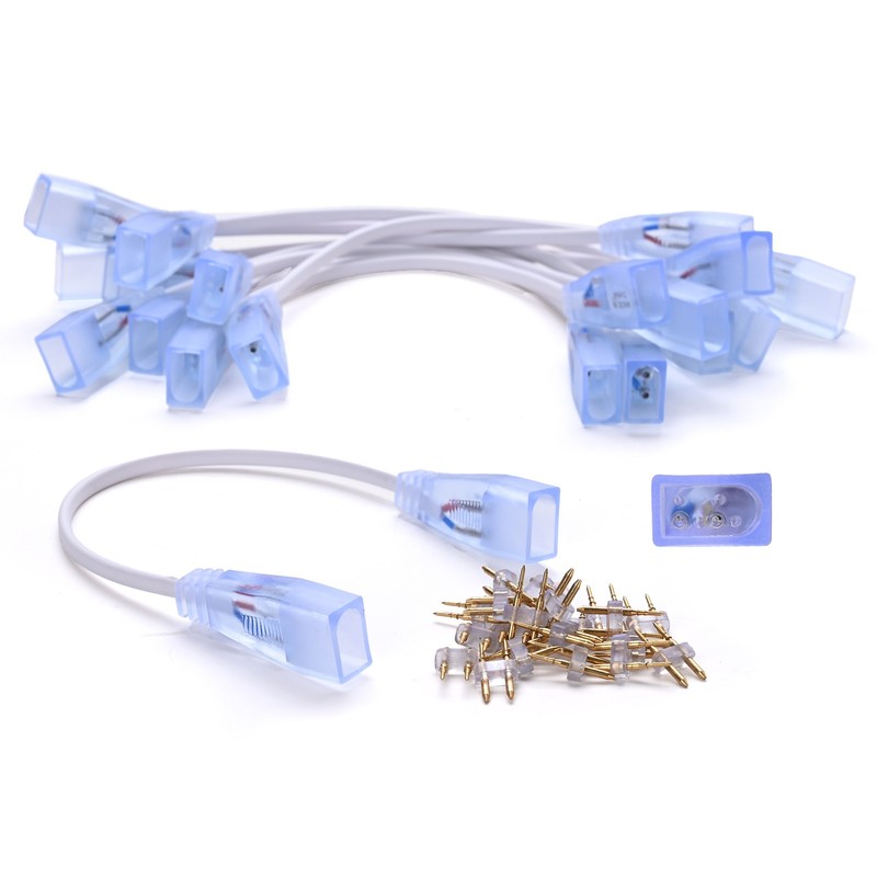 DELight 10PCS Extension Cord Cable Wire DEL-EXT01 for Neon Rope Light with Pin