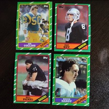 1986 Topps - Collins - Rams & Bill Pickel, Ray Guy - Raiders & Hardy - Dolphins